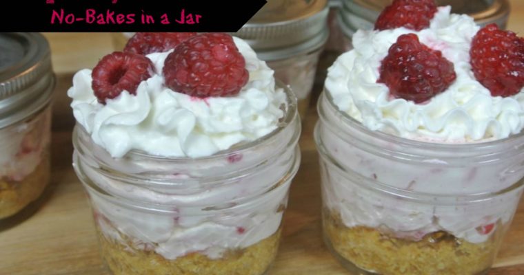 Raspberry Cheesecake No-Bakes in a Jar