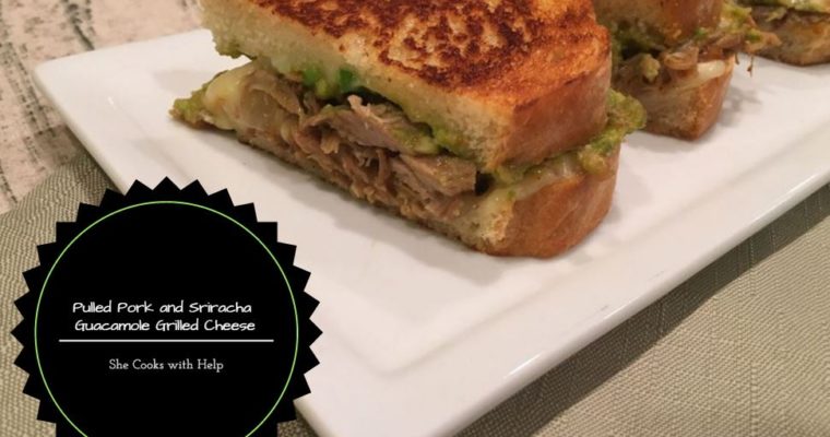 Pulled Pork and Sriracha Guacamole Grilled Cheese