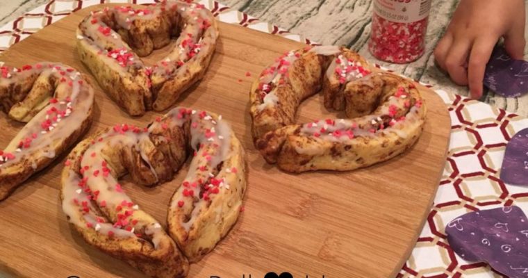 Cinnamon Roll Shaped Hearts {Great for Valentine’s Day!}