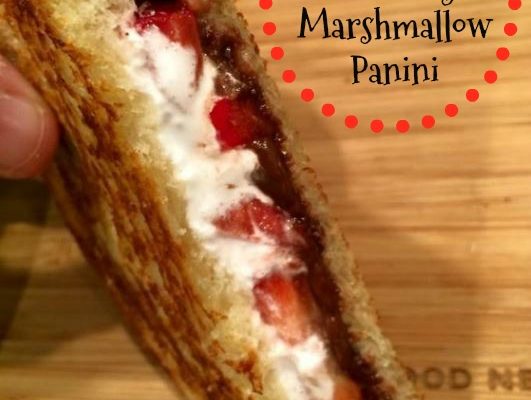 Hazelnut Spread, Strawberry & Marshmallow Panini