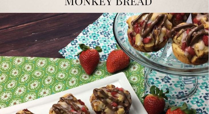 Hazelnut Spread & Strawberry Cinnamon Roll Monkey Bread