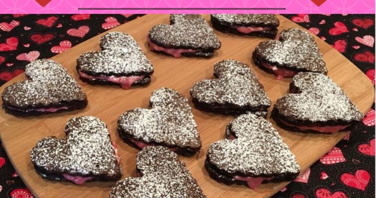 Heart Shaped Brownie Pies with Raspberry Frosting
